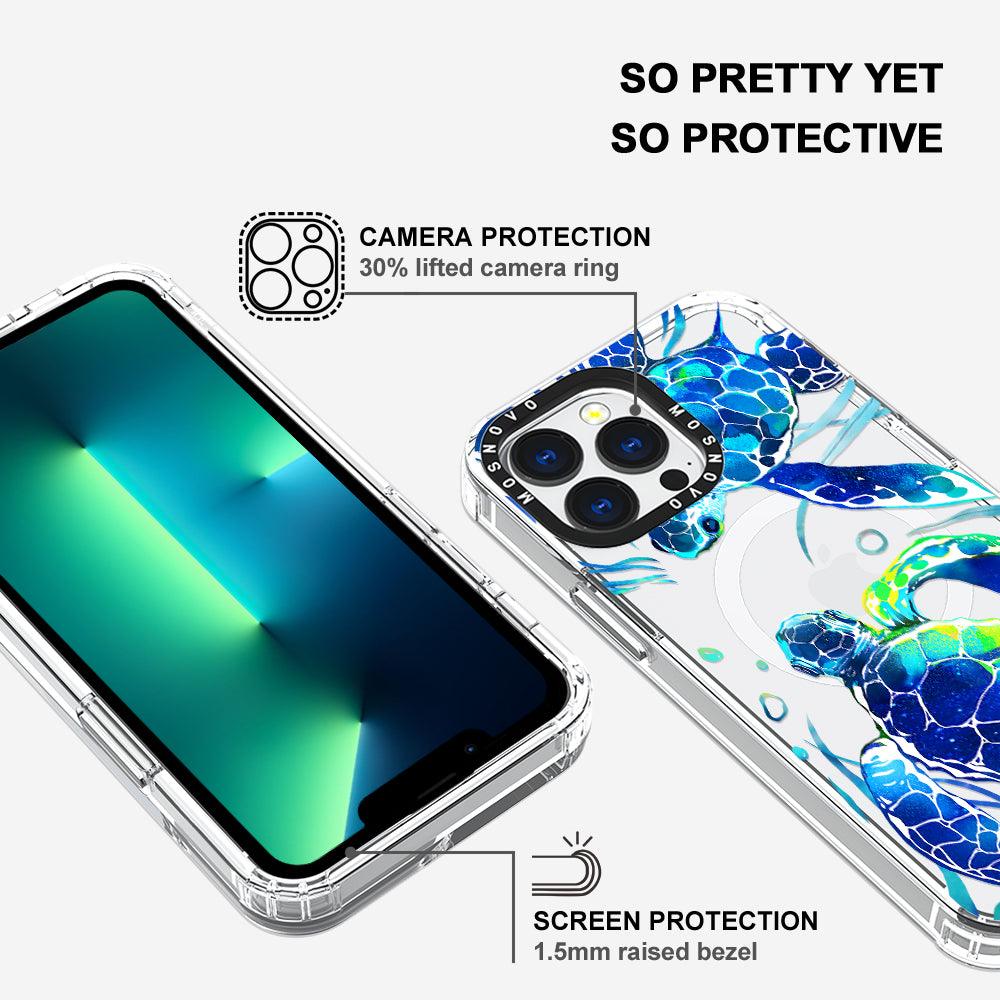 Blue Sea Turtle Phone Case - iPhone 13 Pro Case - MOSNOVO