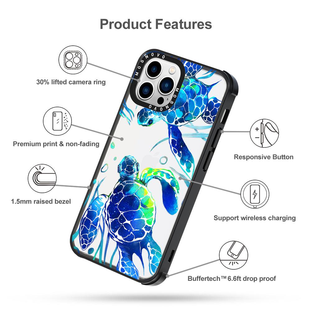 Blue Sea Turtle Phone Case - iPhone 13 Pro Max Case - MOSNOVO