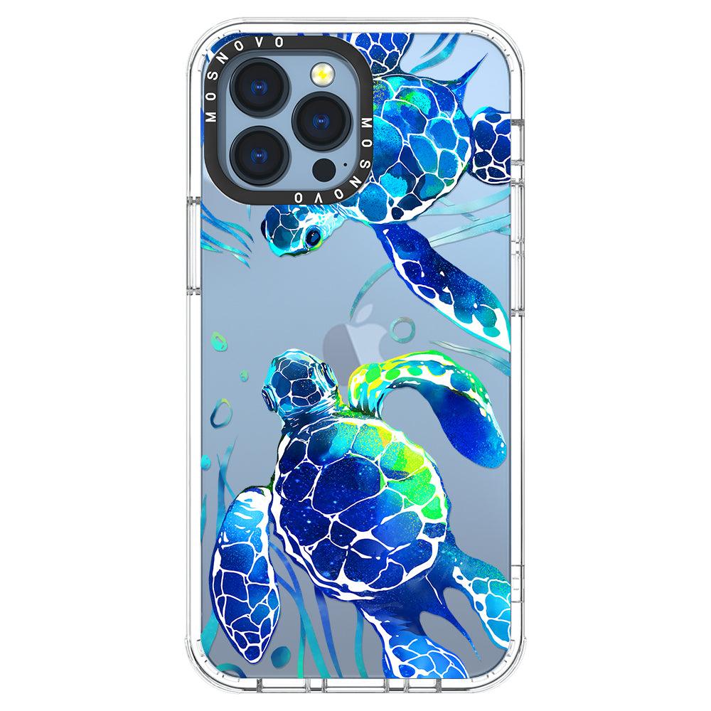 Blue Sea Turtle Phone Case - iPhone 13 Pro Max Case - MOSNOVO