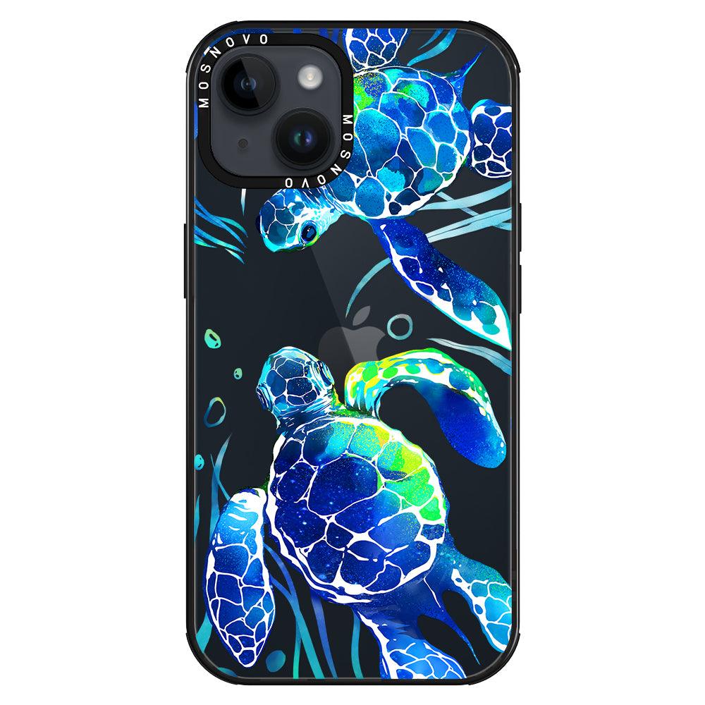 Blue Sea Turtle Phone Case - iPhone 14 Case - MOSNOVO