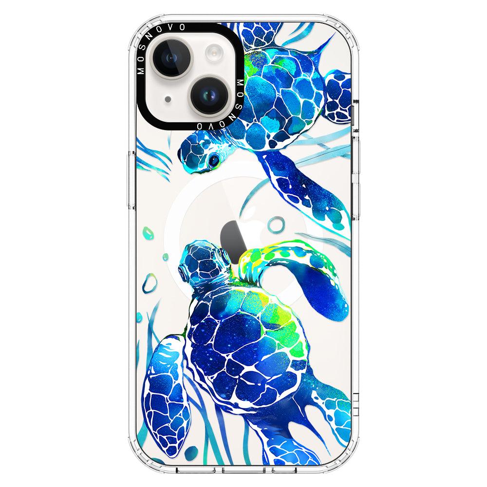 Blue Sea Turtle Phone Case - iPhone 14 Case - MOSNOVO