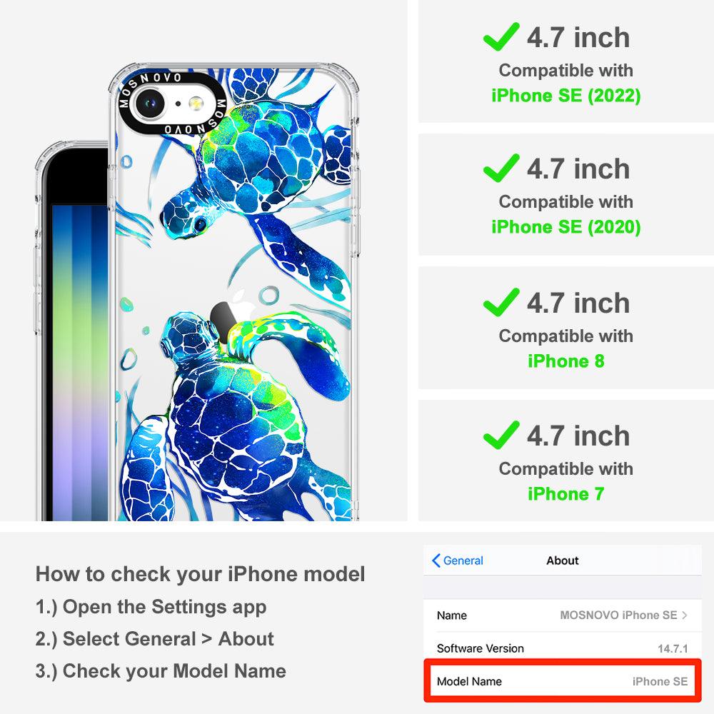 Blue Sea Turtle Phone Case - iPhone 8 Case - MOSNOVO