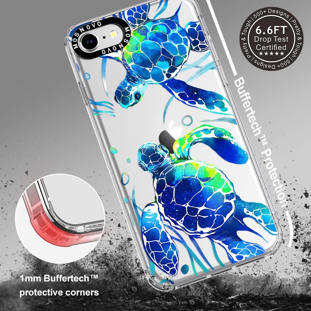 Blue Sea Turtle Phone Case - iPhone SE 2020 Case - MOSNOVO