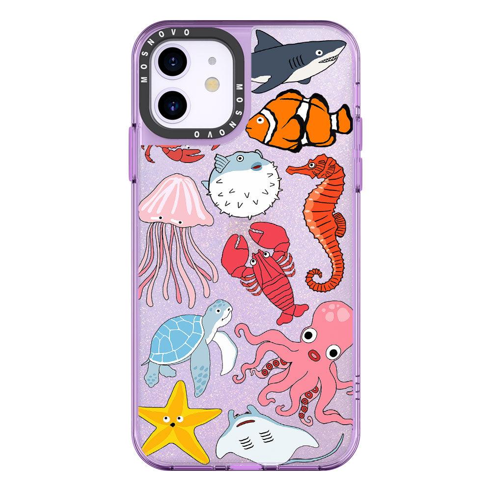 Sea World Glitter Phone Case - iPhone 11 Case - MOSNOVO