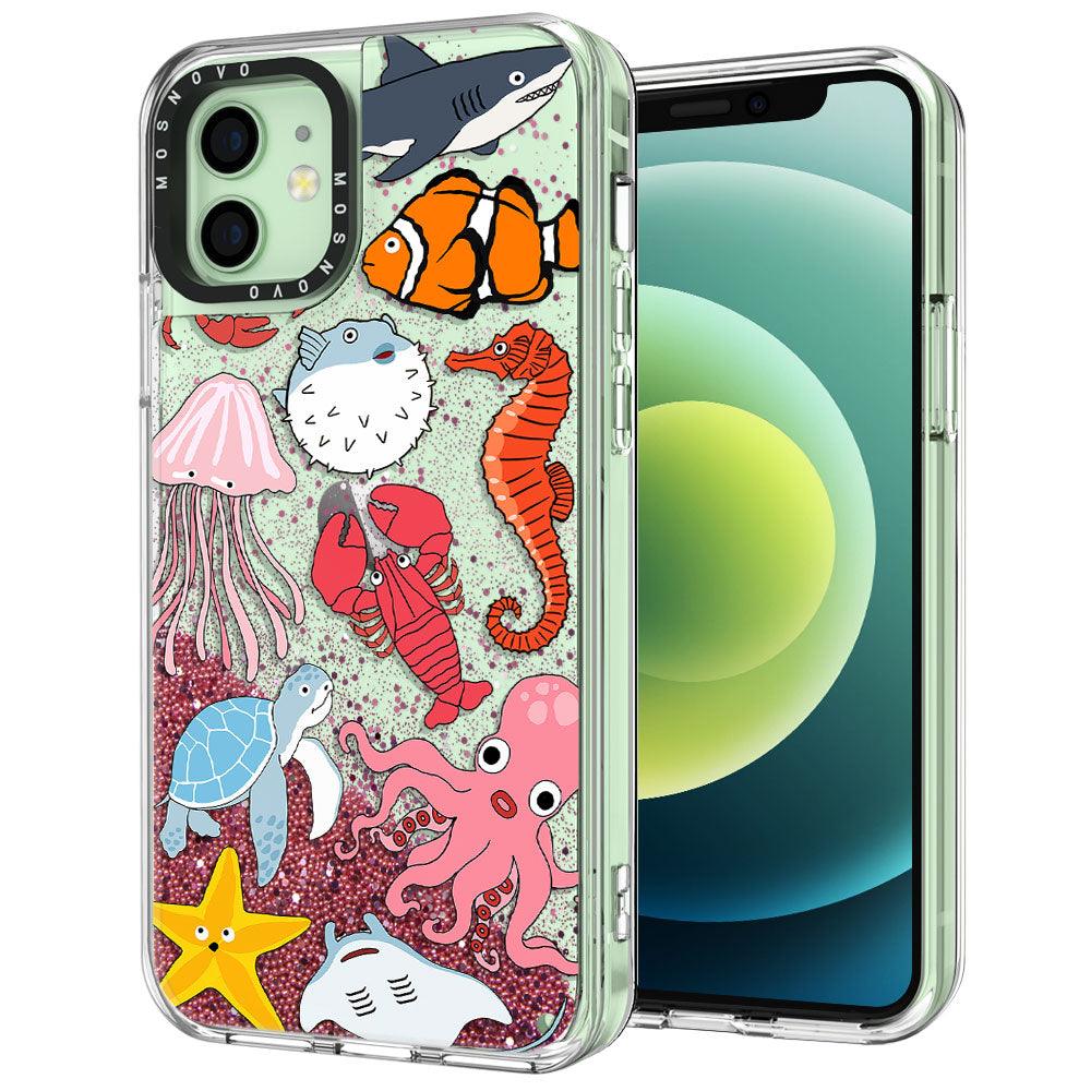 Sea World Glitter Phone Case - iPhone 12 Case - MOSNOVO