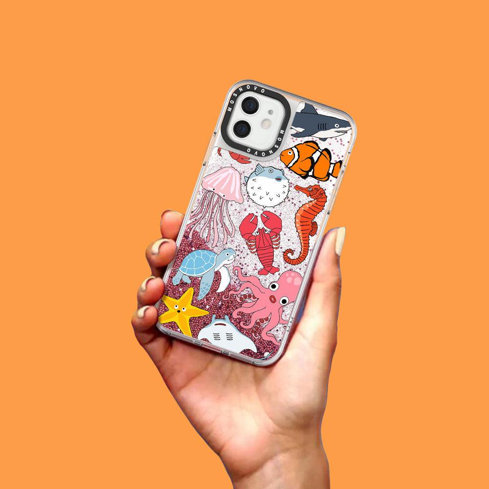 Sea World Glitter Phone Case - iPhone 12 Case - MOSNOVO