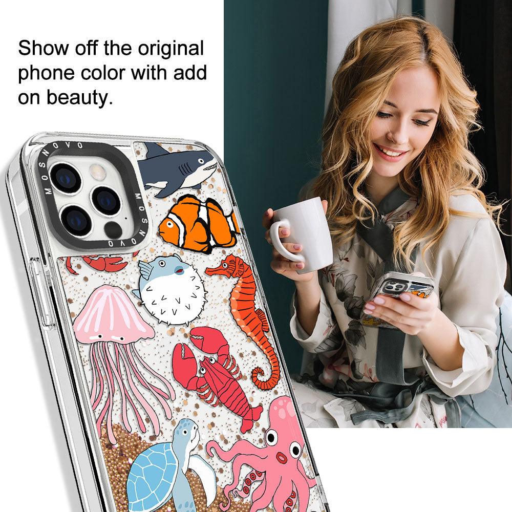 Sea World Glitter Phone Case - iPhone 12 Pro Max Case - MOSNOVO