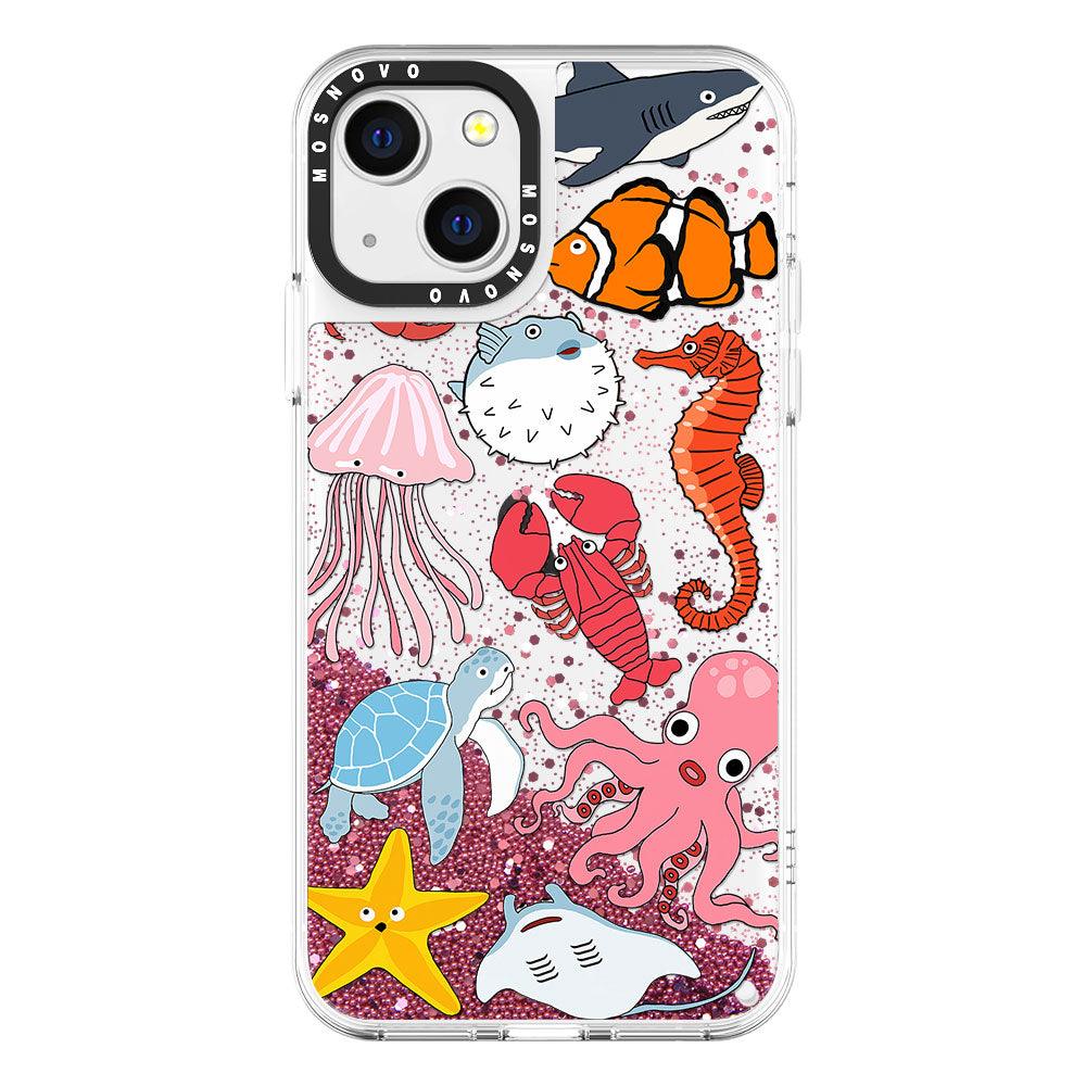 Sea World Glitter Phone Case - iPhone 13 Case - MOSNOVO