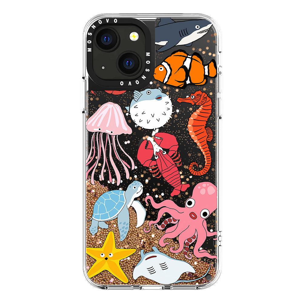 Sea World Glitter Phone Case - iPhone 13 Case - MOSNOVO