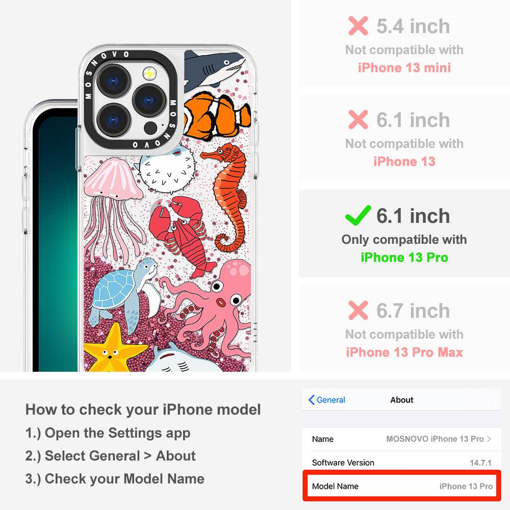Sea World Glitter Phone Case - iPhone 13 Pro Case - MOSNOVO