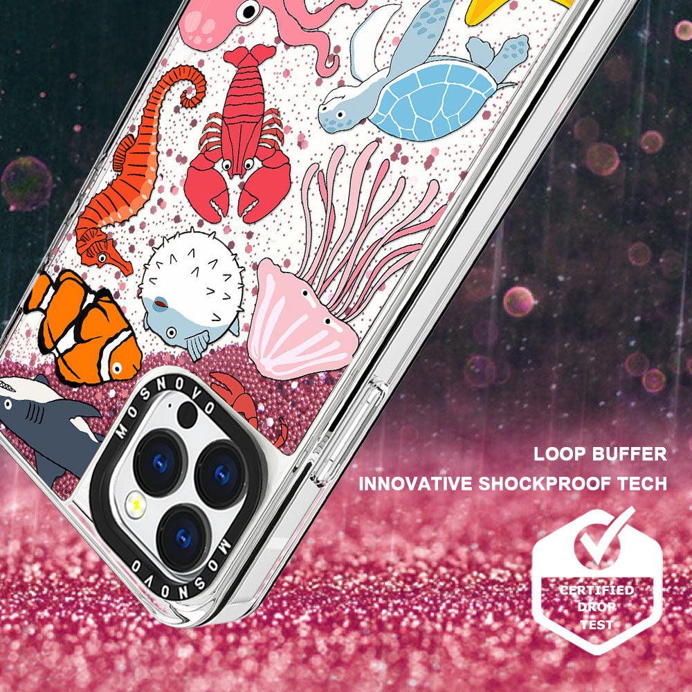 Sea World Glitter Phone Case - iPhone 13 Pro Case - MOSNOVO