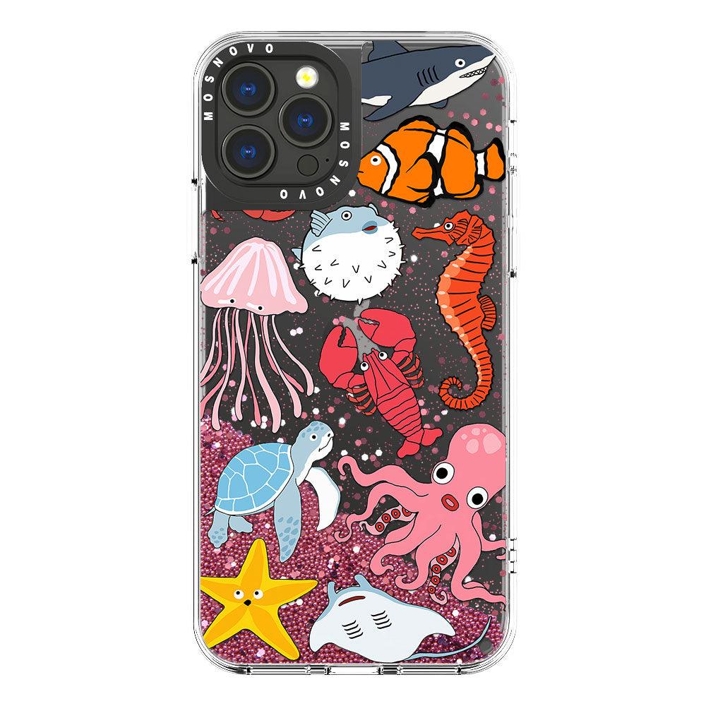 Sea World Glitter Phone Case - iPhone 13 Pro Max Case - MOSNOVO