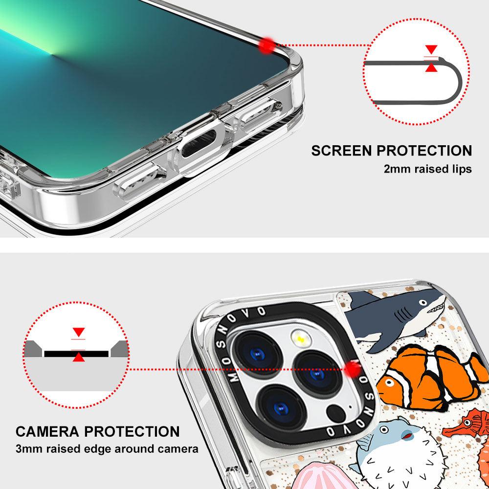 Sea World Glitter Phone Case - iPhone 13 Pro Max Case - MOSNOVO