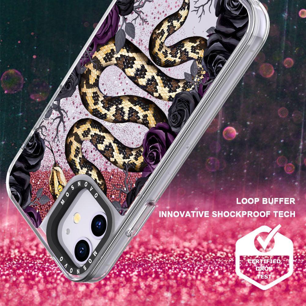Secret Snake Garden Glitter Phone Case - iPhone 11 Case - MOSNOVO