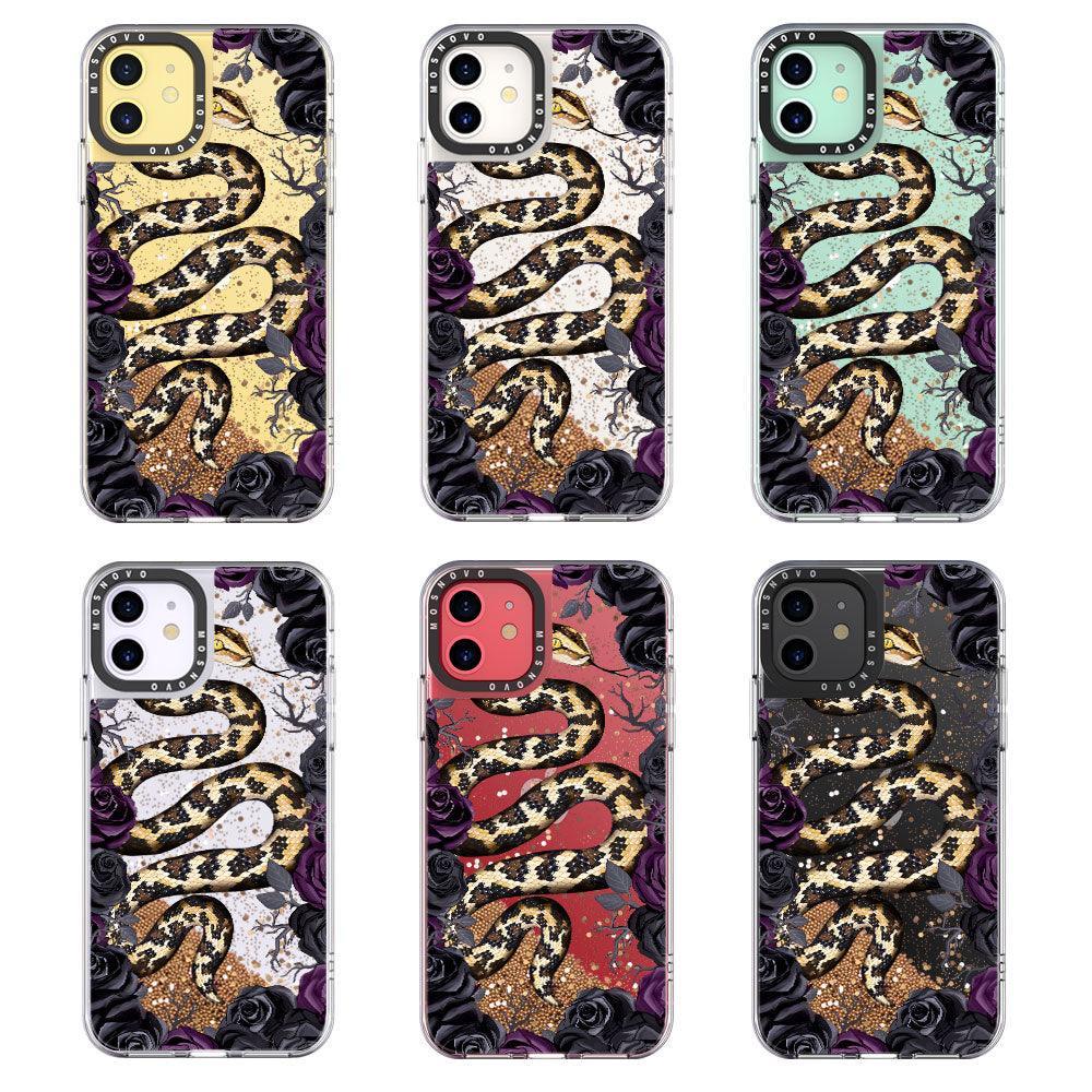 Secret Snake Garden Glitter Phone Case - iPhone 11 Case - MOSNOVO