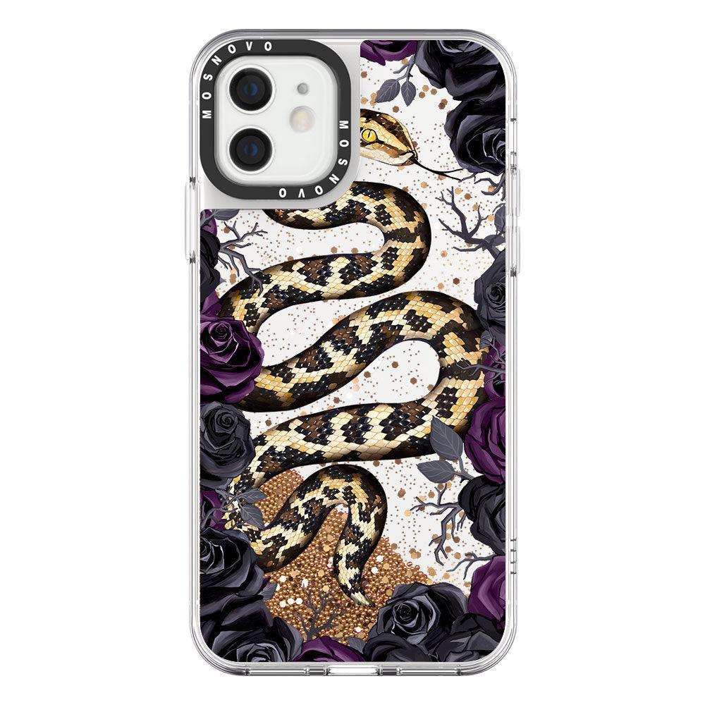 Secret Snake Garden Glitter Phone Case - iPhone 12 Mini Case - MOSNOVO
