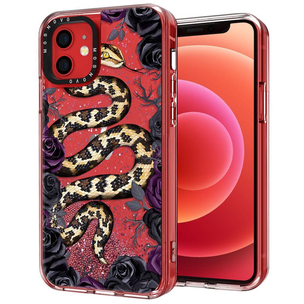 Secret Snake Garden Glitter Phone Case - iPhone 12 Mini Case - MOSNOVO