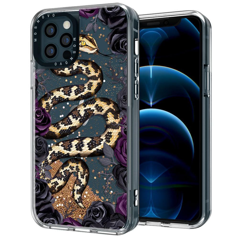 Secret Snake Garden Glitter Phone Case - iPhone 12 Pro Case - MOSNOVO