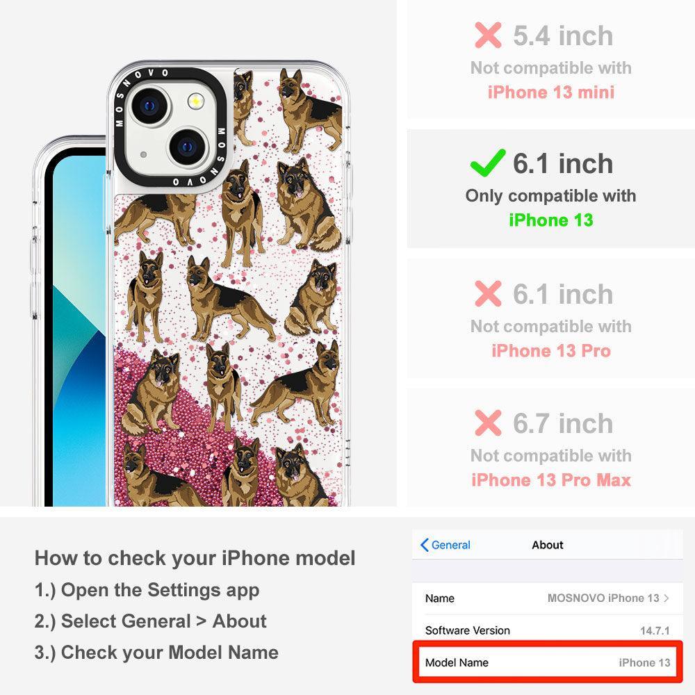 Shepherd Dog Glitter Phone Case - iPhone 13 Case - MOSNOVO