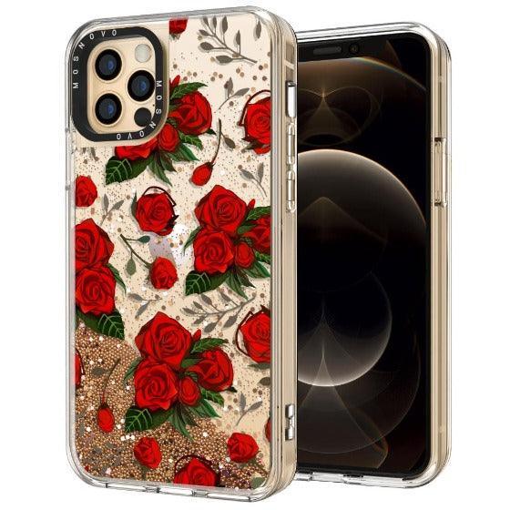 Simply Red Roses Glitter Phone Case - iPhone 12 Pro Max Case - MOSNOVO