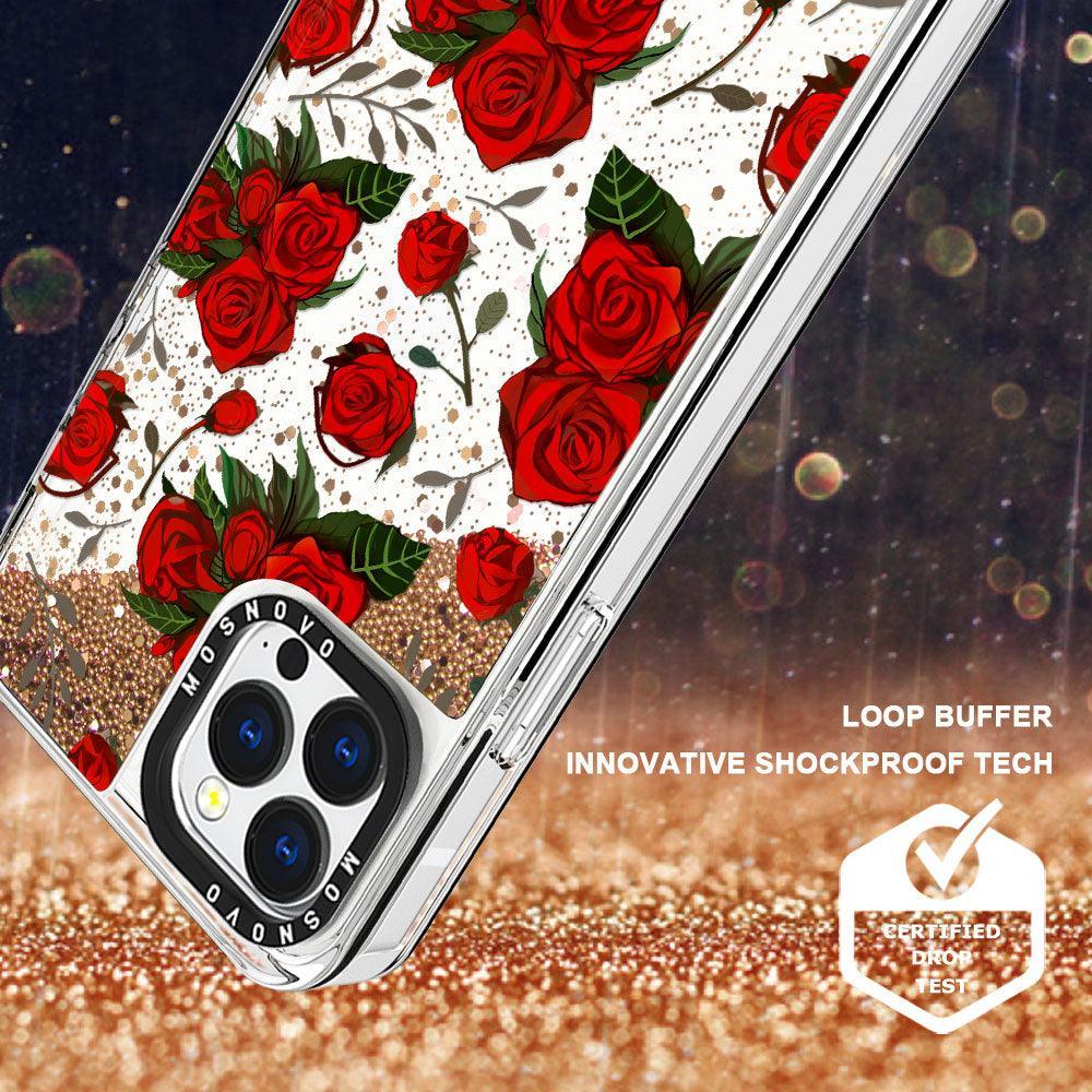 Simply Red Roses Glitter Phone Case - iPhone 13 Pro Max Case - MOSNOVO