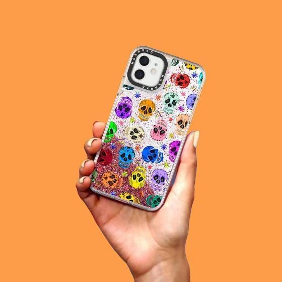 Skull Glitter Phone Case - iPhone 12 Mini Case - MOSNOVO