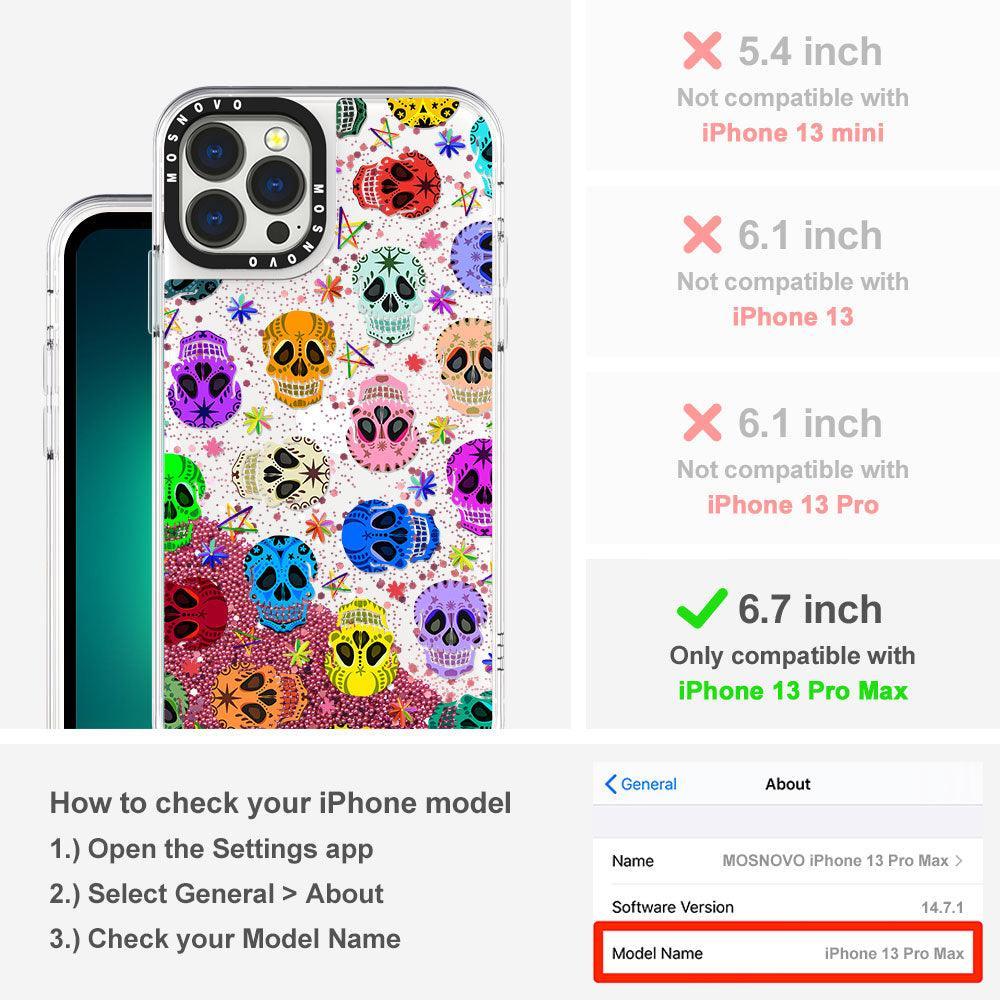 Skull Glitter Phone Case - iPhone 13 Pro Max Case - MOSNOVO