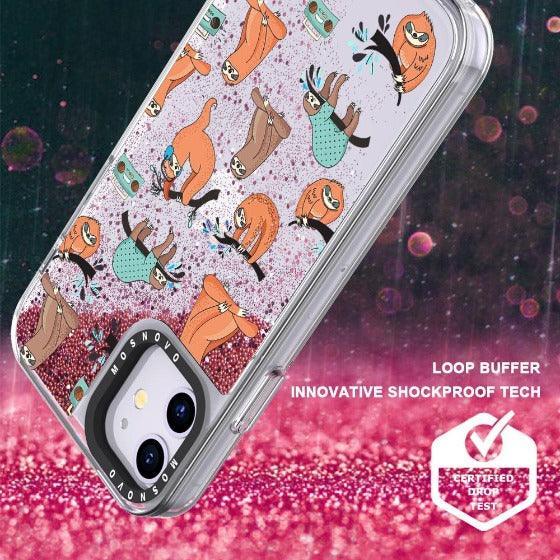 Sloth Glitter Phone Case - iPhone 11 Case - MOSNOVO