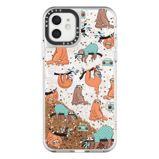 Sloth Glitter Phone Case - iPhone 12 Mini Case - MOSNOVO