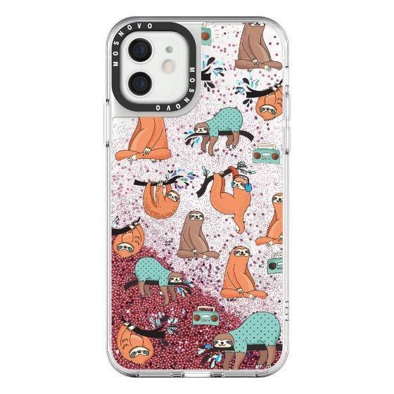 Sloth Glitter Phone Case - iPhone 12 Mini Case - MOSNOVO