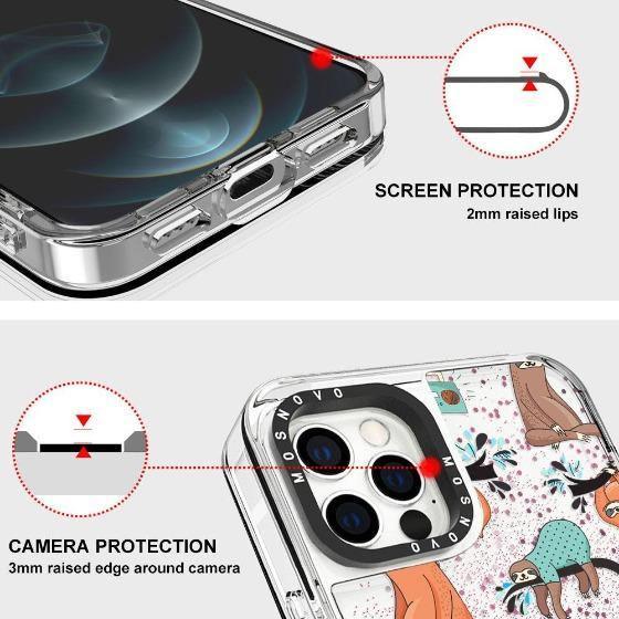 Sloth Glitter Phone Case - iPhone 12 Pro Case - MOSNOVO