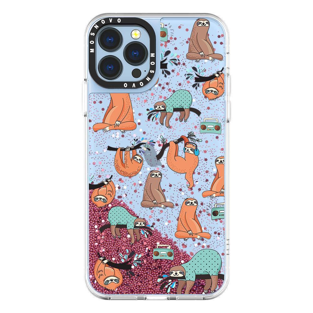 Sloth Glitter Phone Case - iPhone 13 Pro Max Case - MOSNOVO