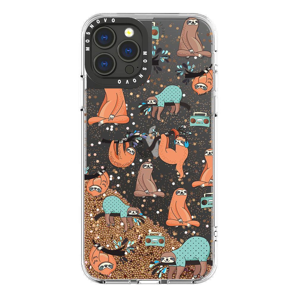 Sloth Glitter Phone Case - iPhone 13 Pro Max Case - MOSNOVO