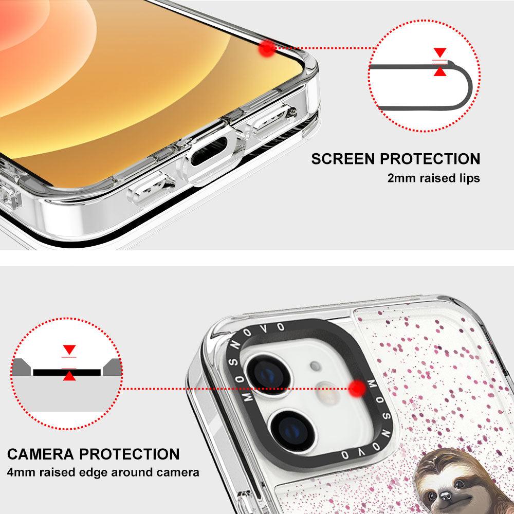 Sloth Turtle Glitter Phone Case - iPhone 12 Case - MOSNOVO