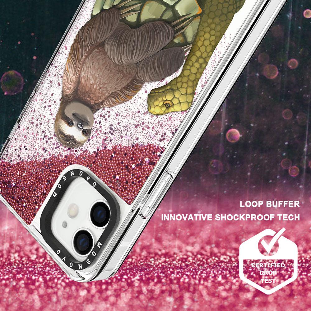 Sloth Turtle Glitter Phone Case - iPhone 12 Case - MOSNOVO