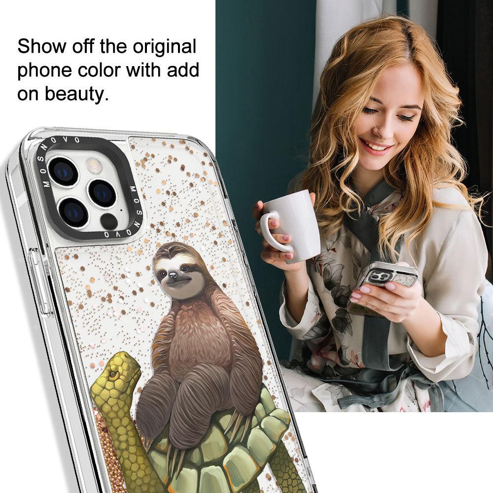 Sloth Turtle Glitter Phone Case - iPhone 12 Pro Case - MOSNOVO
