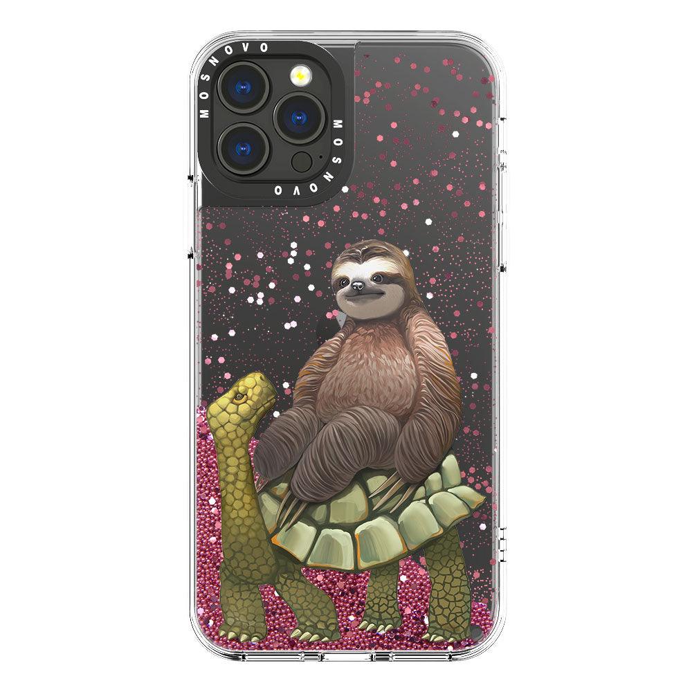 Sloth Turtle Glitter Phone Case - iPhone 13 Pro Max Case - MOSNOVO