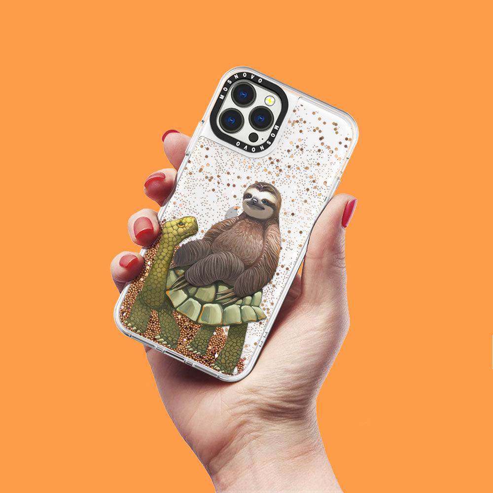 Sloth Turtle Glitter Phone Case - iPhone 13 Pro Max Case - MOSNOVO