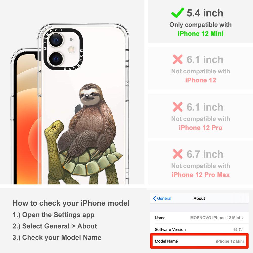 Sloth Turtle Phone Case - iPhone 12 Mini Case - MOSNOVO