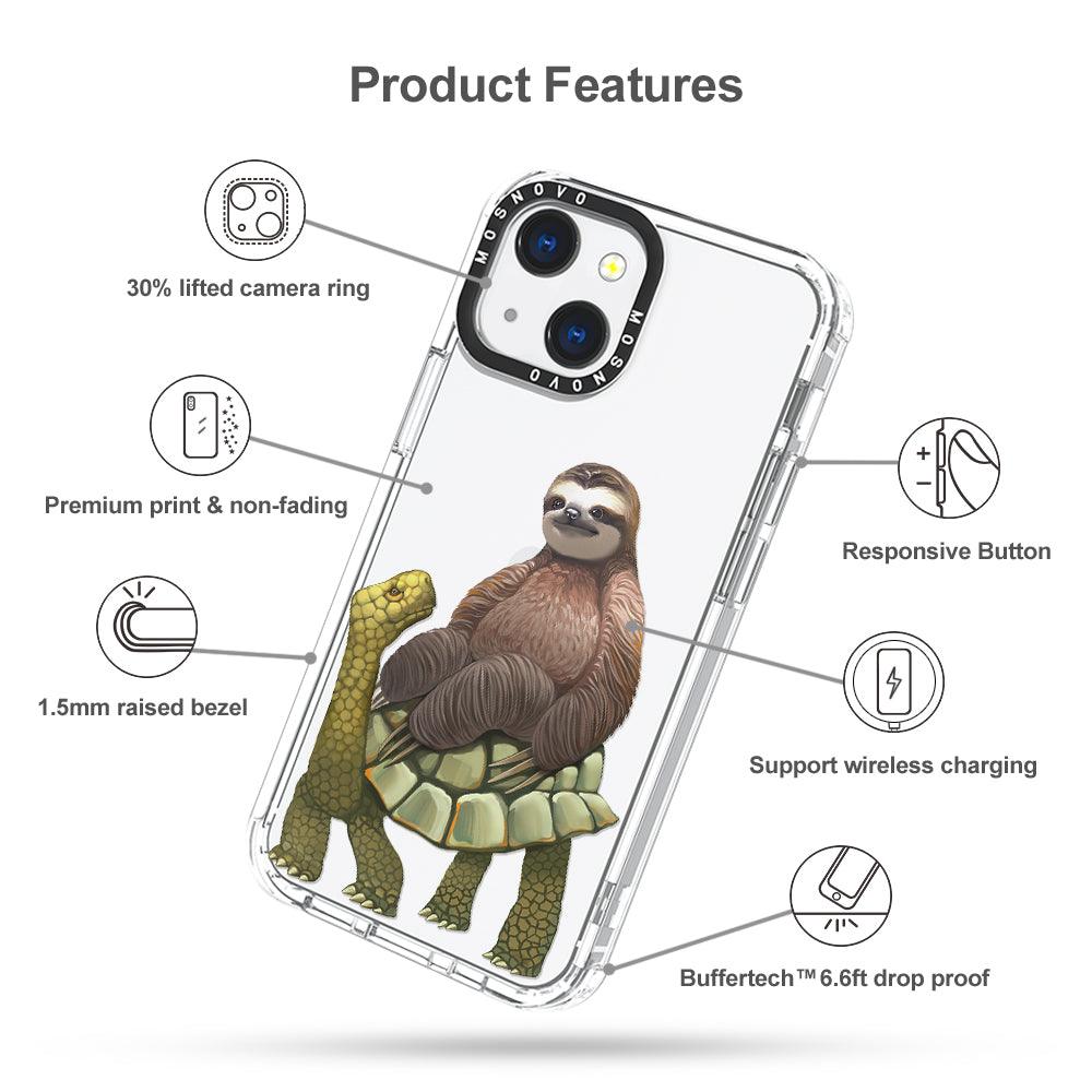 Sloth Turtle Phone Case - iPhone 13 Mini Case - MOSNOVO