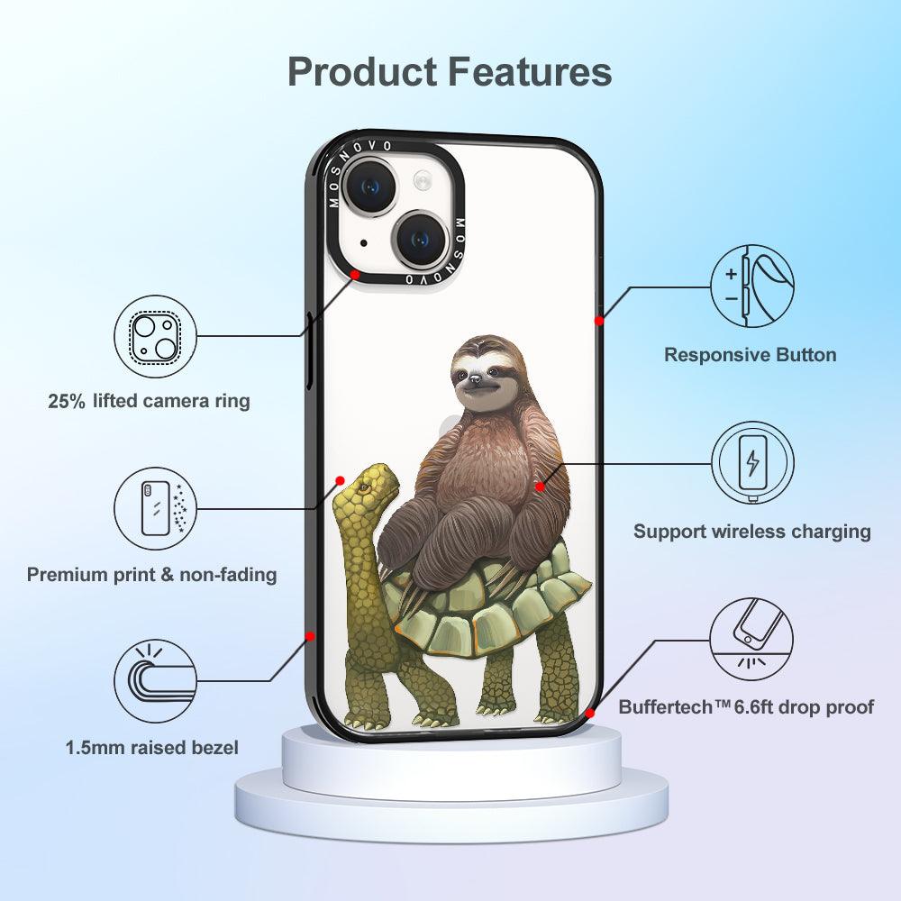 Sloth Turtle Phone Case - iPhone 14 Plus Case - MOSNOVO