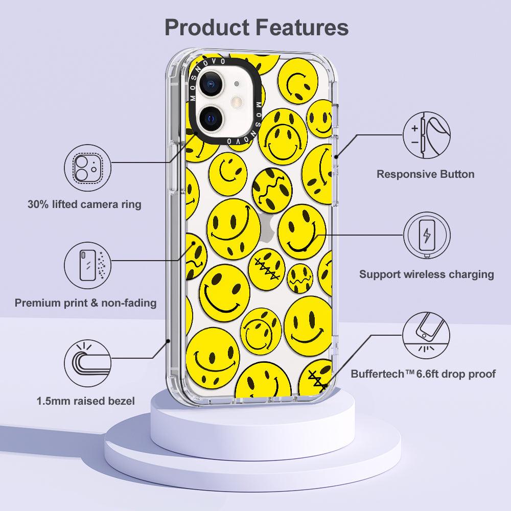 Smiley Face Phone Case - iPhone 12 Case - MOSNOVO