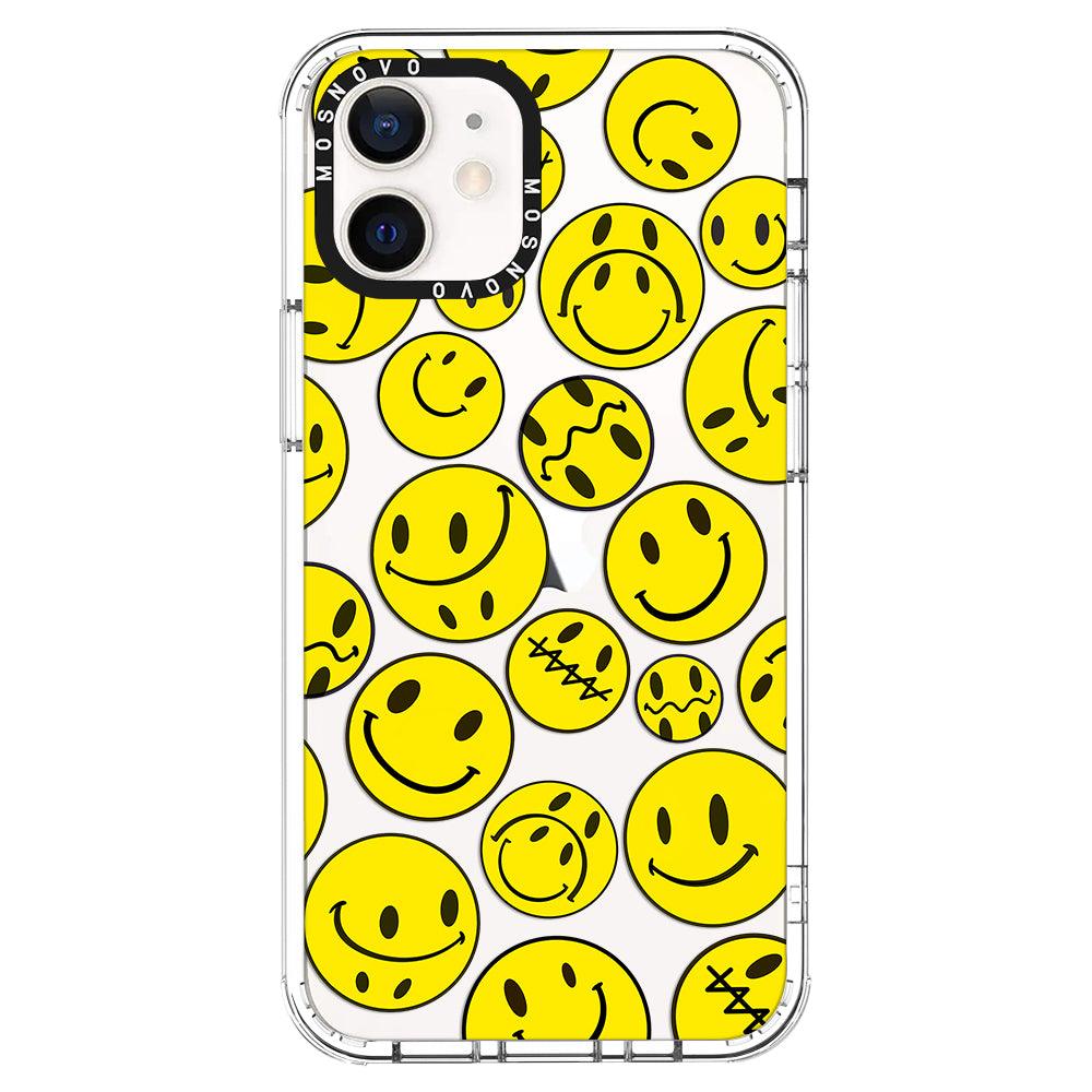 Smiley Face Phone Case - iPhone 12 Mini Case - MOSNOVO