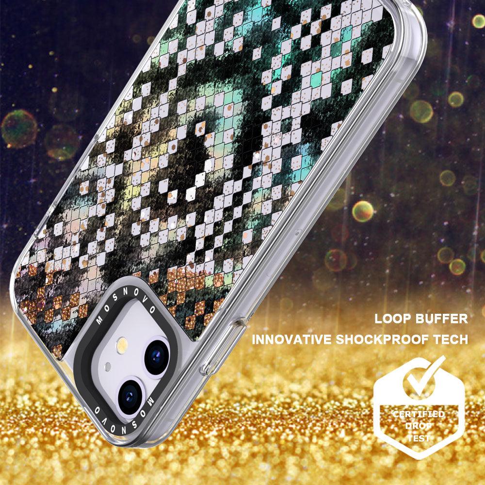 Snake Print Glitter Phone Case - iPhone 11 Case - MOSNOVO