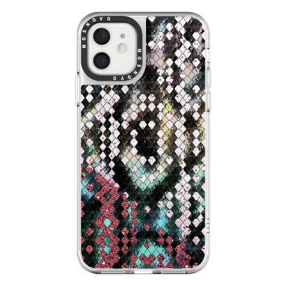 Snake Print Glitter Phone Case - iPhone 12 Case - MOSNOVO