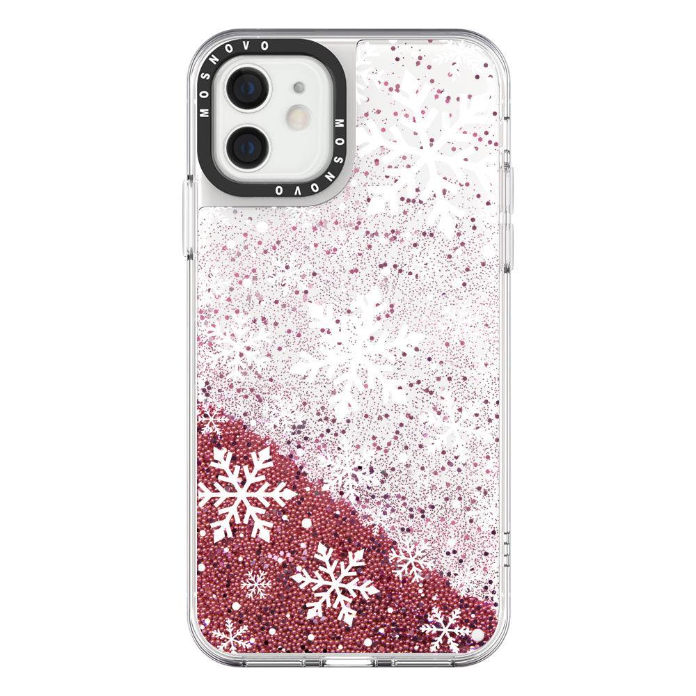 Snowflake Glitter Phone Case - iPhone 12 Mini Case - MOSNOVO
