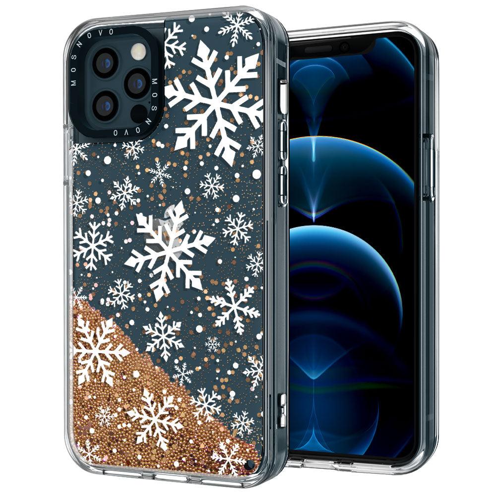 Snowflake Glitter Phone Case - iPhone 12 Pro Max Case - MOSNOVO
