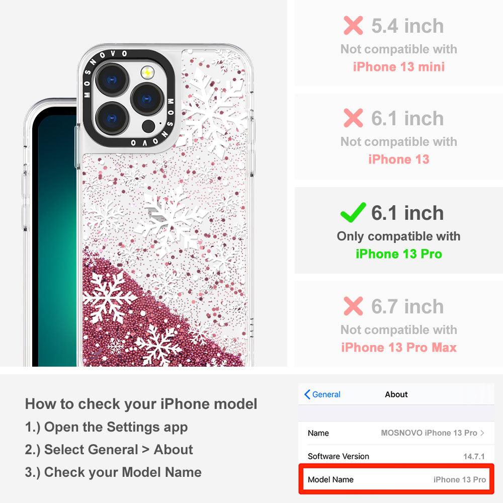 Snowflake Glitter Phone Case - iPhone 13 Pro Case - MOSNOVO