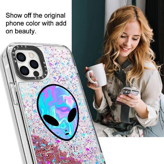 Space Alien Glitter Phone Case - iPhone 12 Pro Max Case - MOSNOVO