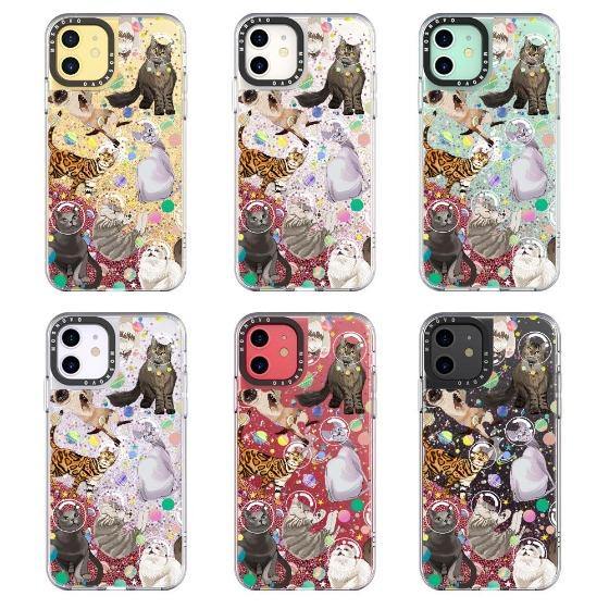Space Cat Glitter Phone Case - iPhone 11 Case - MOSNOVO